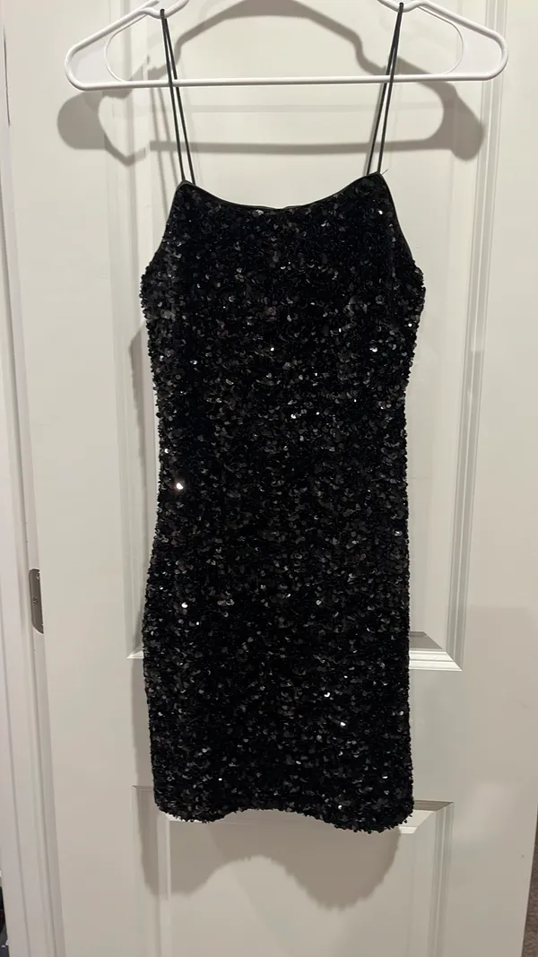 H&M Sequin Mini Dress Black - Image 2