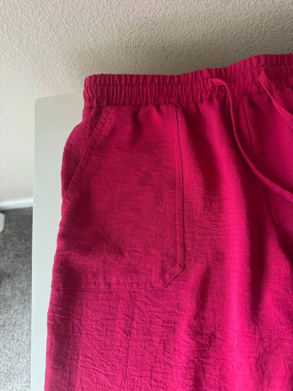 New York Clothing Company Bright Fuchsia Elastic Waist Pants - Image 7