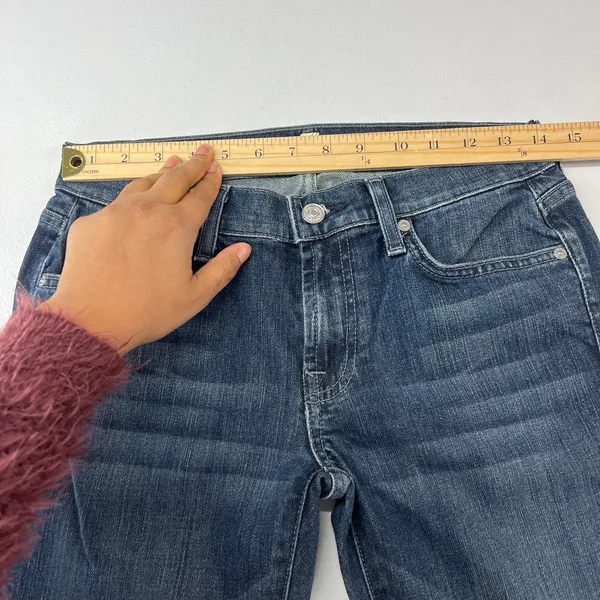 7 For All‎ Mankind Gwenevere Skinny Jeans Womens 27 Blue Denim Stretch Mid Rise - Image 8