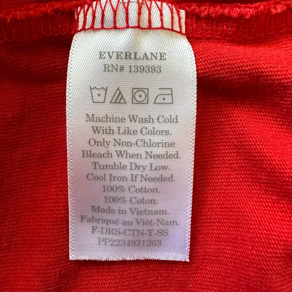 Everlane Dress The Weekend Tee Pocket Crewneck Short Sleeve Red XXS - Image 10
