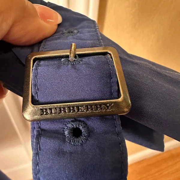 Burberry Royal Blue Double-Breasted Trench Coat - Image 8