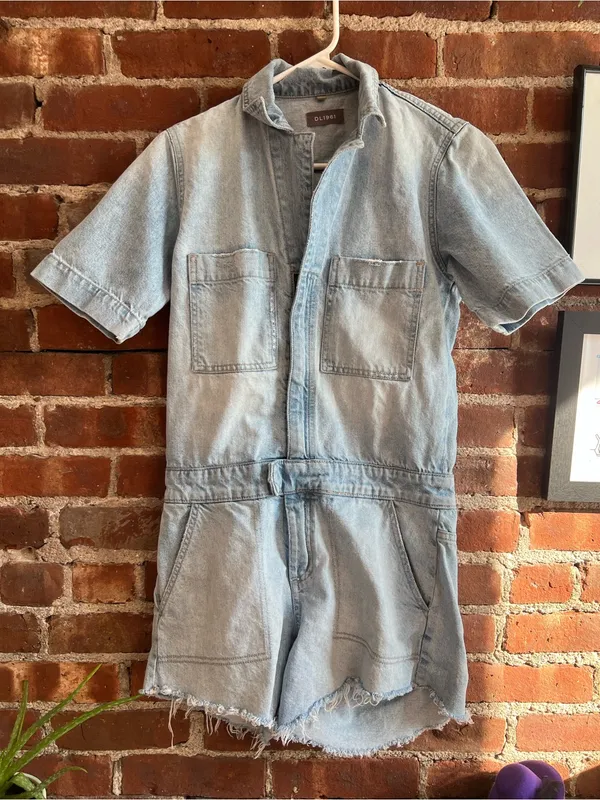 DL 1961 Denim Hannah Romper Utility Jumpsuit Size Small - Image 4