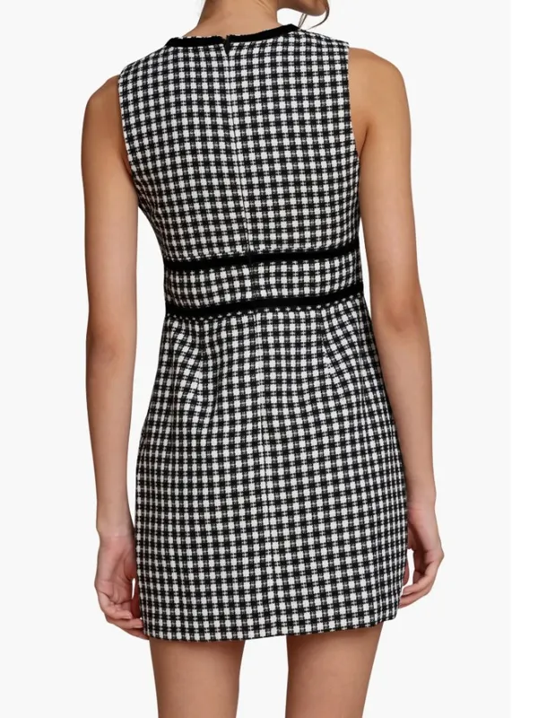 NWT Avec Les Filles Women's Black Bow Tweed Dress SZ-4 - Image 9