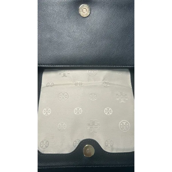 Tory Burch Robinson Black Saffiano‎ Leather Chain Flap Crossbody Shoulder Bag - Image 8