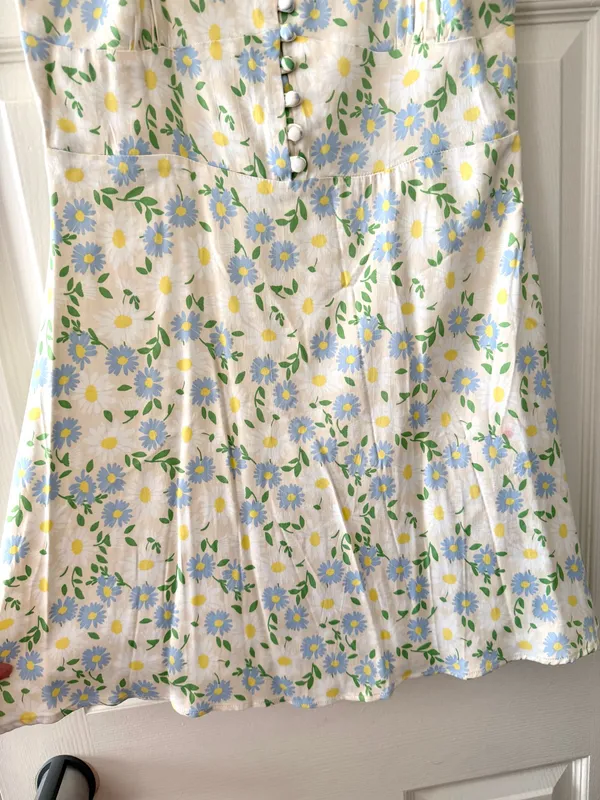 BNWT ZARA Pastel Floral Satin Sweetheart Ruffle Strap Mini Dress - Image 9
