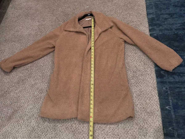 Kate & Sam Camel Faux Shearling Teddy Coat (Large) | Cozy Chic Neutral Staple - Image 5