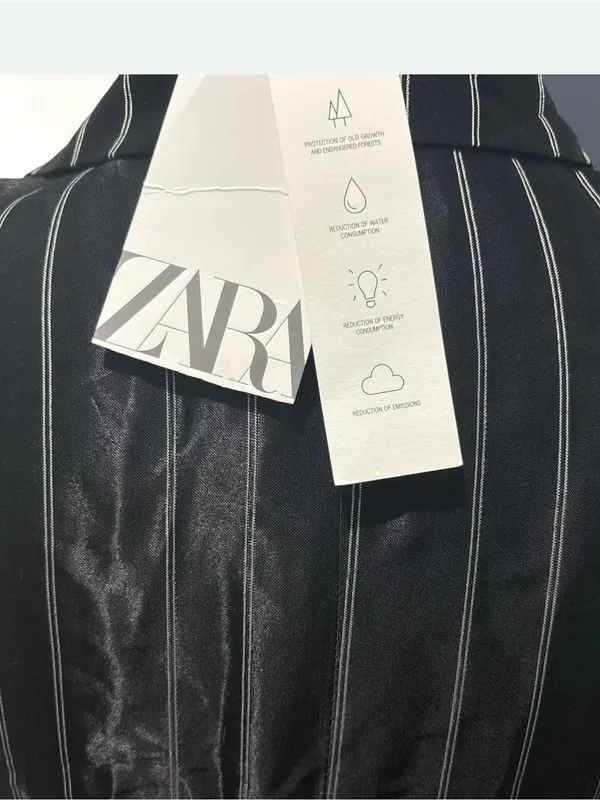 Zara Pinstripe Satin Effect Wrap Blazer Mini Dress New With Tags Medium - Image 6