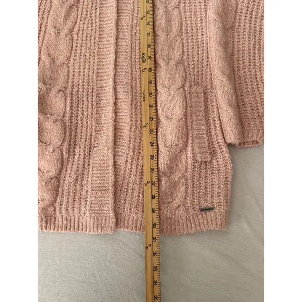 Abercrombie & Fitch Pink Cable Knit Open Front Cardigan Sweater Womens Medium - Image 6