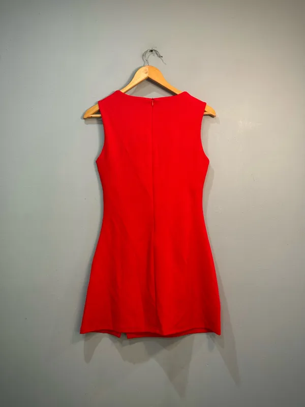 Red Unbranded Square Neck Mini Dress Size L EUC - Image 4