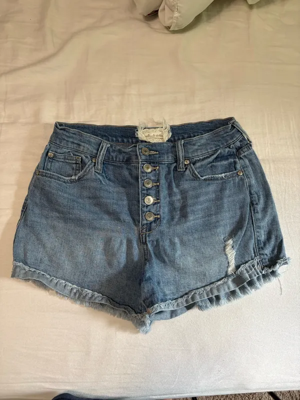 Altar'd State Button Up High waisted Jean shorts - Image 2