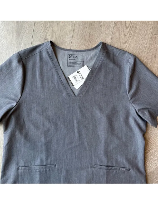 NWT Figs Casma Three Pocket Scrub Top Graphite Size XXL PO# 1327 - Image 4