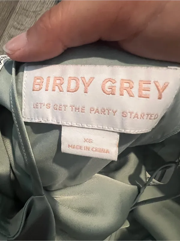Birdy Grey Catherine Dress - Sage Green (Matte Satin) - Image 4