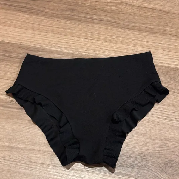 Ruffle Bikini Adjustable Straps Black Size 1X - Image 6