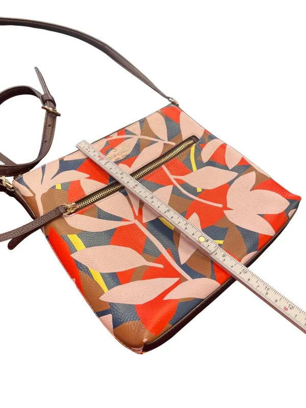Kate Spade NY woms blue red floral crossbody handbag 9.5"x10.5x2" SKU 10-045 - Image 9
