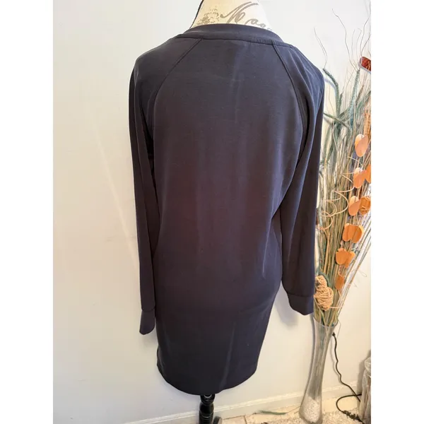 Athleta Seasoft‎ Dress Black Long Sleeve V Neck Pockets Size S - Image 4