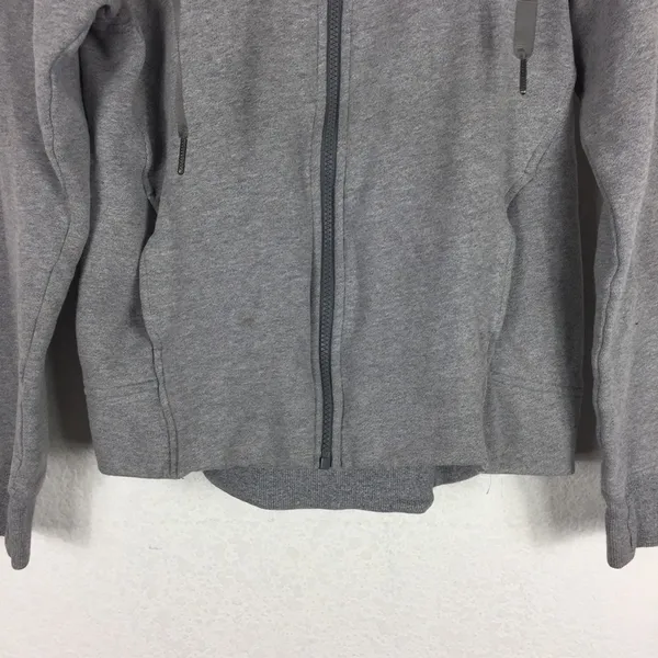 Lululemon Fleece Please Hoodie Jacket Heathered Speckled Medium Grey Size 6 - Image 7