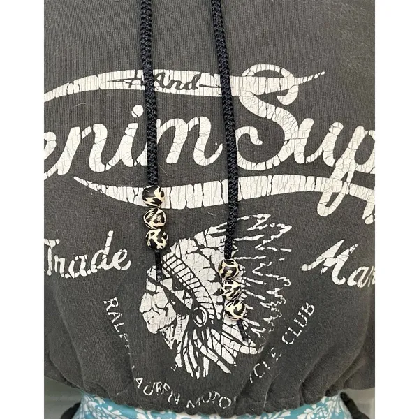 Denim & Supply Ralph Lauren Reworked Crop Hoodie Skirt Set Charcoal Gray L - Image 5
