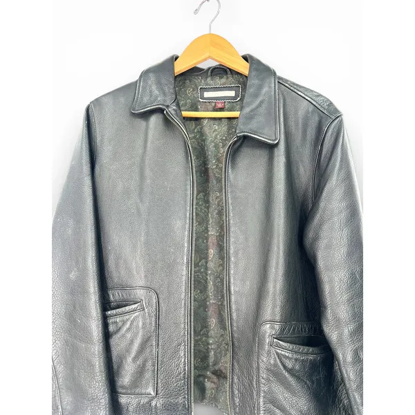 Vintage 90's | M | Leather Bomber Jacket Perfectly Worn Classic Women's Boxy - Image 11