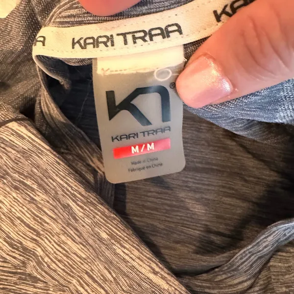 Kari Traa Marit Long Sleeve Grey Athletic Top T-Shirt Size Medium - Image 5
