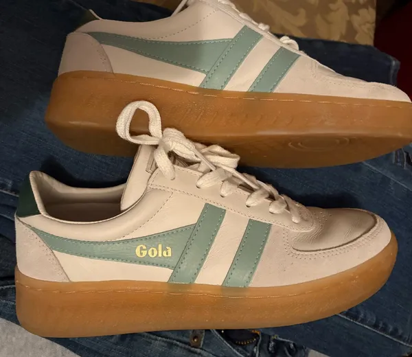 Women’s Gola Classics Viper Leather Sneaker white/evergreen - Image 3