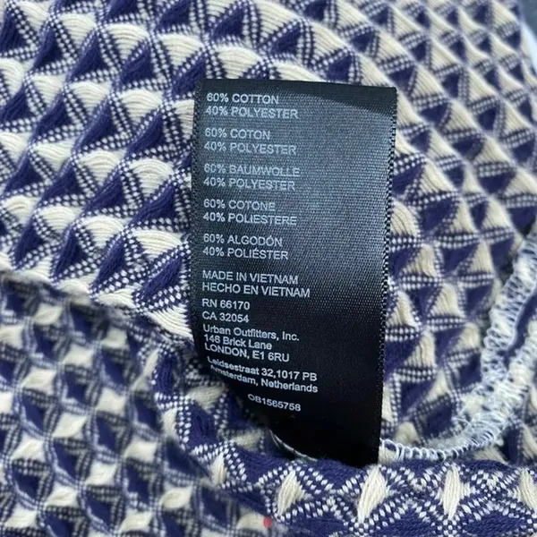 BDG Blue Beige Waffle Knit Oversized Button Down Shirt Sz SMALL Street Casual - Image 7