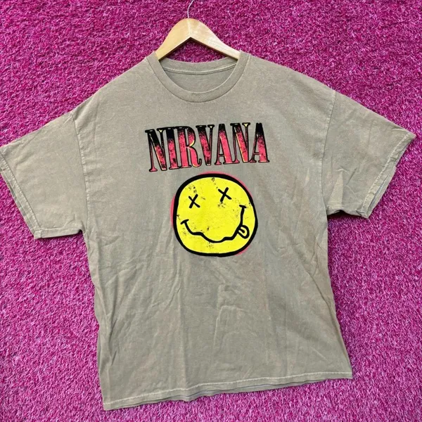 Nirvana Nevermind Tour Dead Eyes Smiley Promo Grunge Tee XL - Image 3