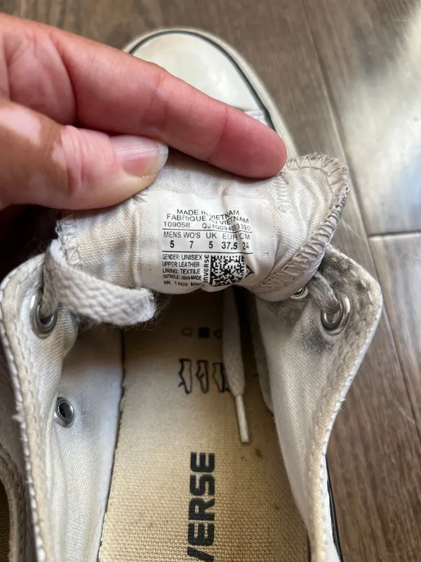 Converse Casual Low-Top Sneakers in Off-White leather size M5/W7 - Image 7