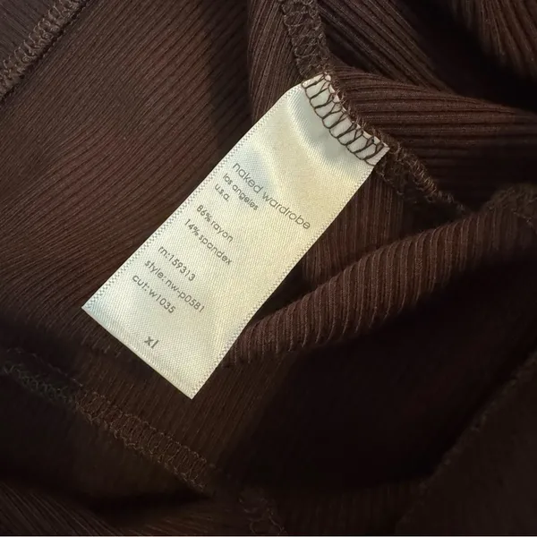 Naked Wardrobe The NW Snatched So Good Biker Shorts in dark chocolate brown xl‎ - Image 4