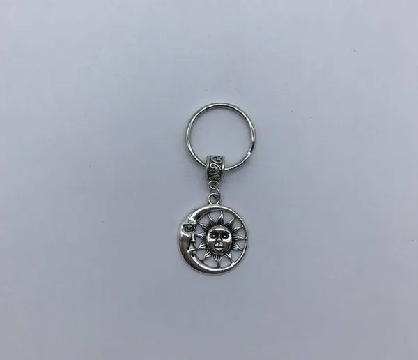 New sun and moon silver or gray dangle keychain - Image 16