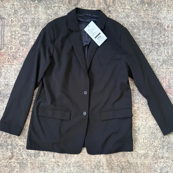 NWT Ministry of Supply Velocity Boyfriend Blazer Black Stretch Size 10 - Image 3