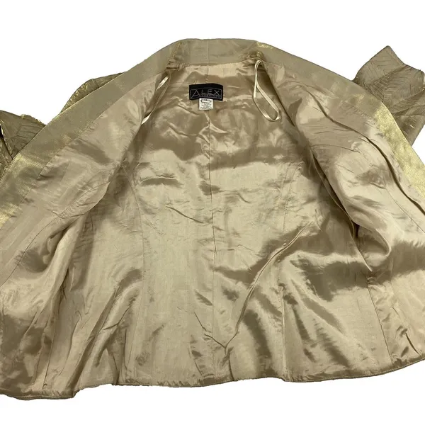 Alex Evenings Women‎ Size 14 (Med) Gold Shimmer Iridescent Dress Jacket Set NWT - Image 5