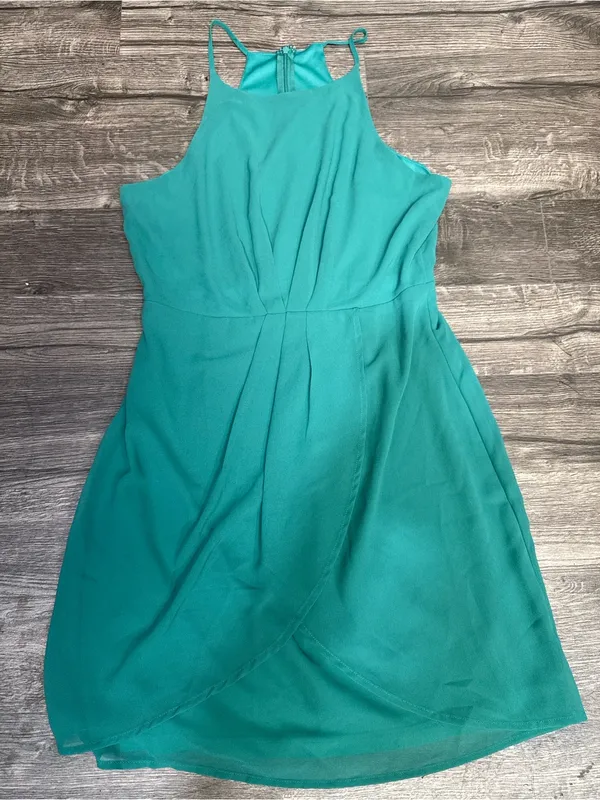 Lulu's Teal Halter Mini Wrap Dress - Image 2