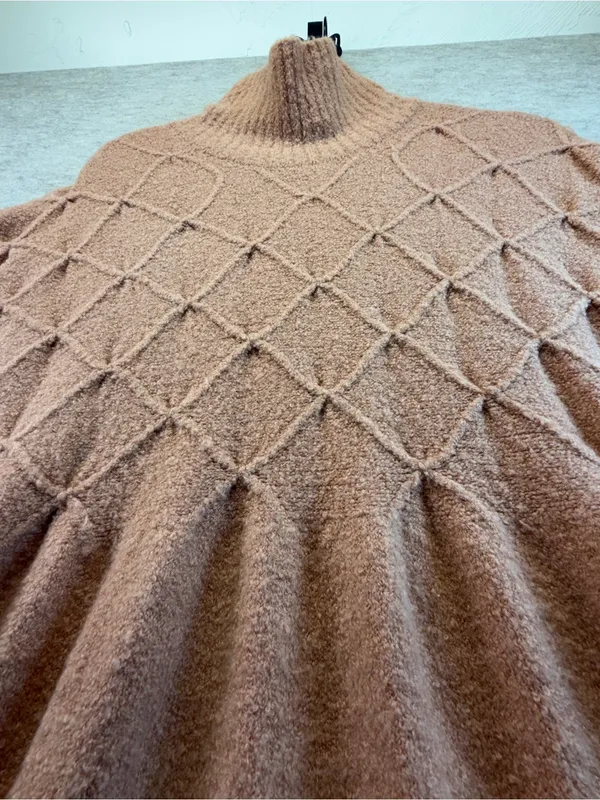Free People Jaci Wool Blend Sweater Dress Women’s XL Beige Mock Neck - Image 5