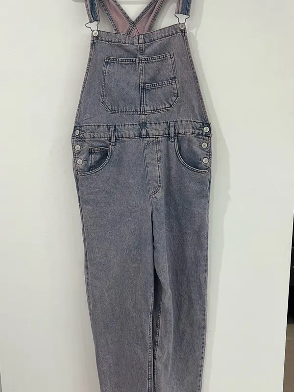 We The Free Ziggy Acid Wash Denim Overalls Y2K Relaxed Utility Jumpsuit - Image 2