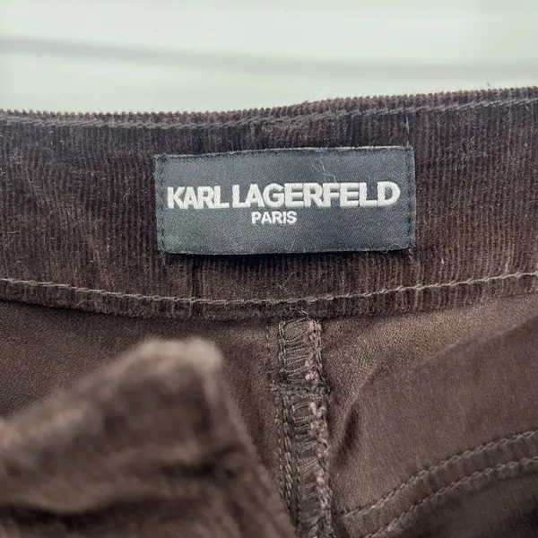 Karl Lagerfeld Corduroy Pants Sz 10 Chocolate Quiet Luxury Preppy Fall Heritage - Image 10