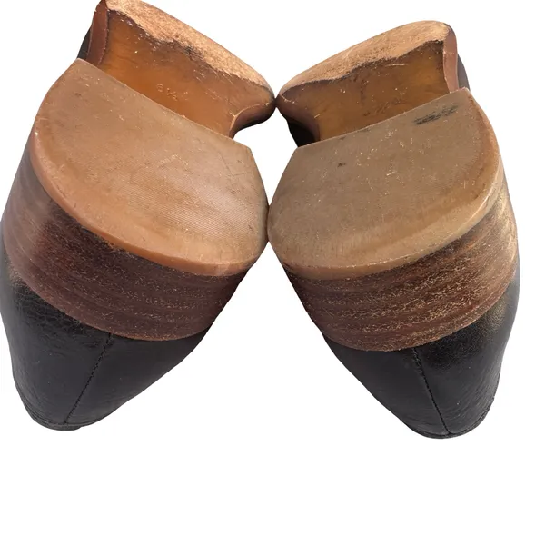 Madewell Black Leather Almond Toe Loafers Size 6.5 Preppy Office - Image 4