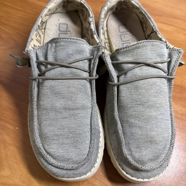 Hey Dude Wendy Women's Casual Shoes Slip On Size 10 Grey White Stretch Steppa - Image 5