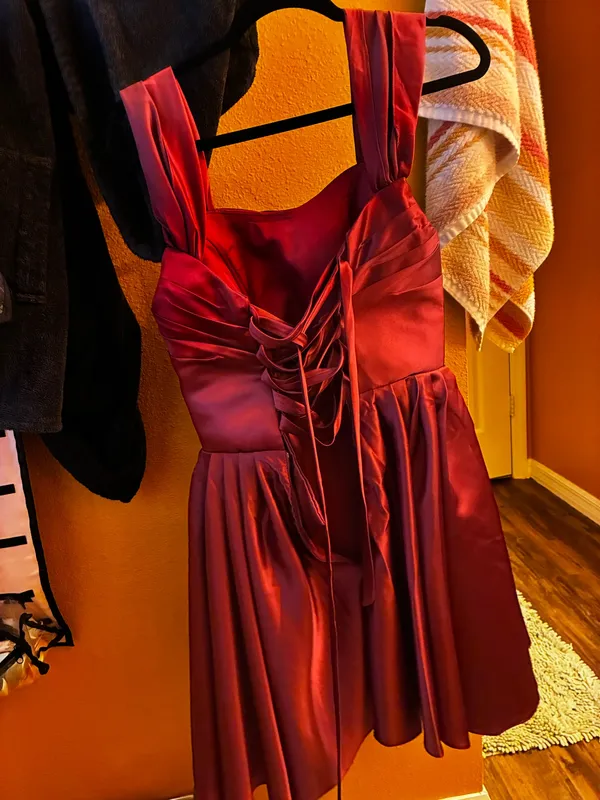 Burgundy corset Amazon dress - Image 7