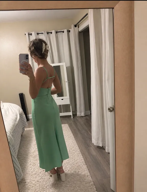 Green Midi Dress 💚 | Lillusory | Size Small - Image 3