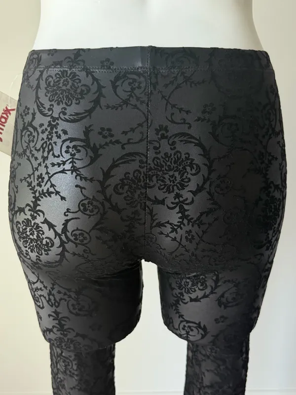 See You Monday Black Damask Pattern Leggings  - Image 4