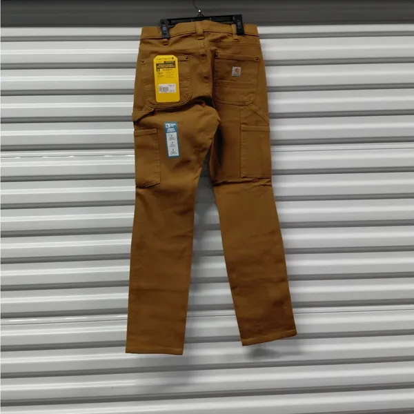 Carhartt Womens Utility Work Pants Size 2 Brown Twill Rugged Flex Double Front - Image 2