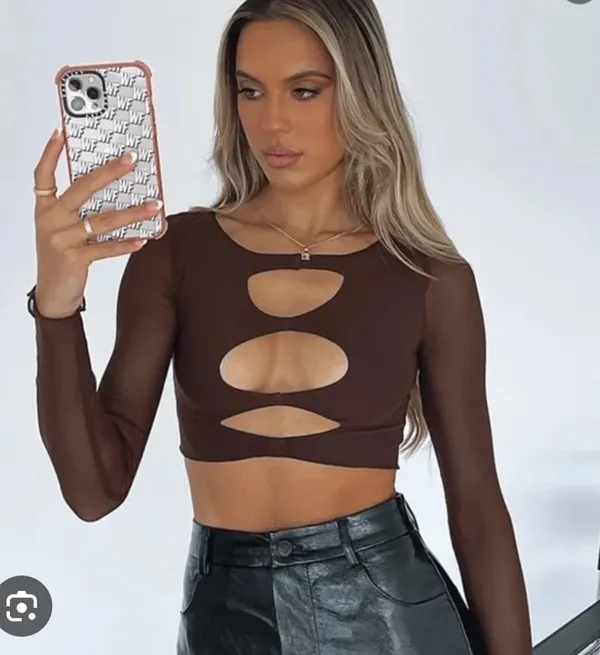 White Fox Boutique Real Things Long Sleeve Crop Top - Image 2