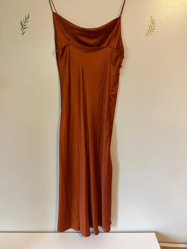 Shein Medium Slip Maxi Dress in Rust Orange - Image 3