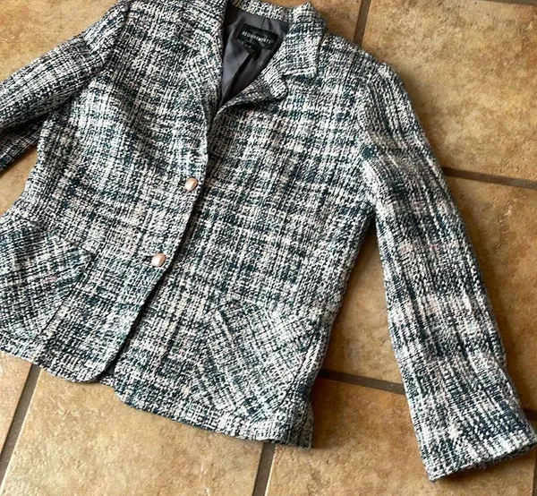 Reflections tweed blazer size 14 Pink - Image 3