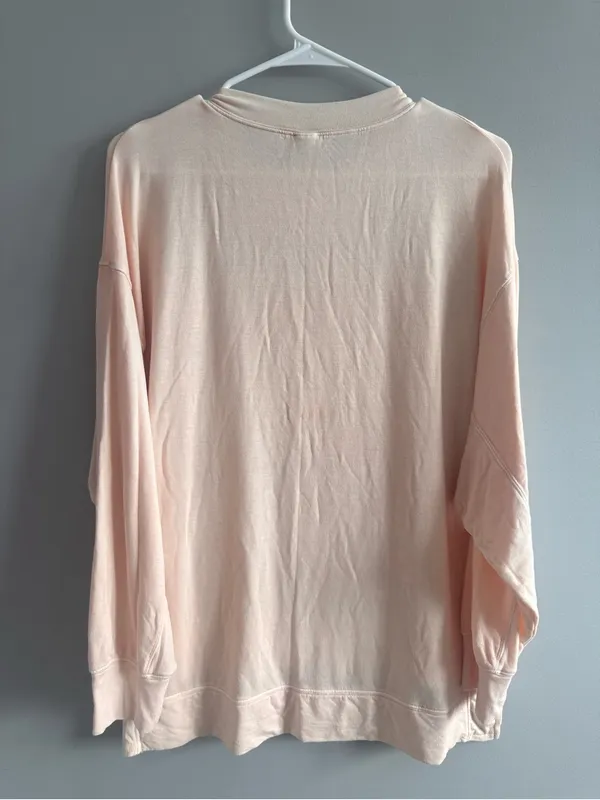 JoyLab Women’s Small Blush Pink Oversized Modal Crewneck Sweatshirt - Image 3