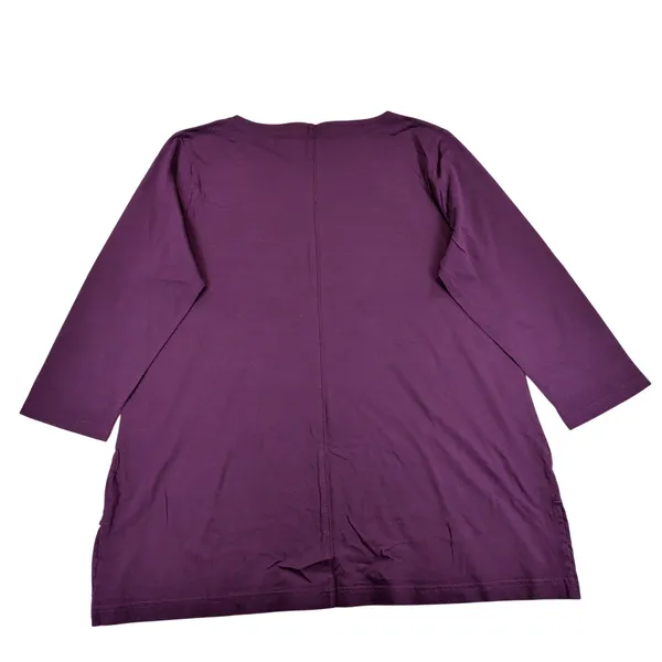 Duluth Trading Co Womens XXL Purple 100% Cotton 3/4 Sleeve Boat Neck Tunic Top‎ - Image 2