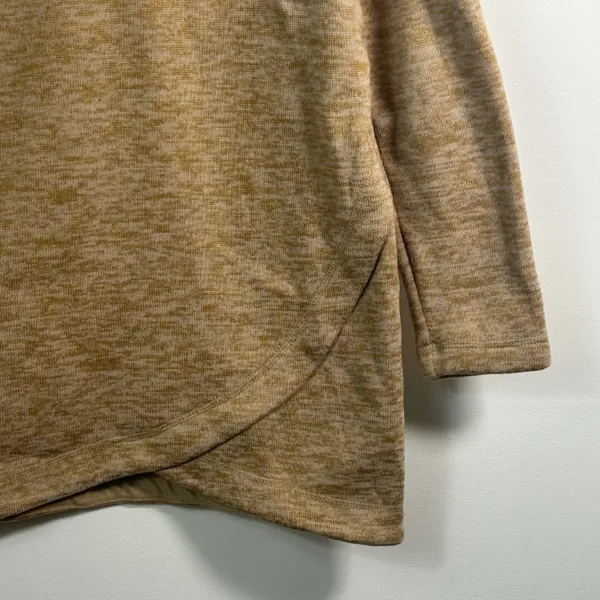 Lands‎ End Womens Tan Marled Fleece Cowl Neck Tulip Hem Tunic Sweater Small 6-8 - Image 9