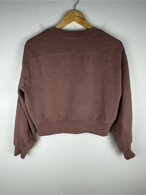 Lululemon Softstreme Perfectly‎ Oversized Cropped Crew Pink Women’s Sz 0 - Image 7
