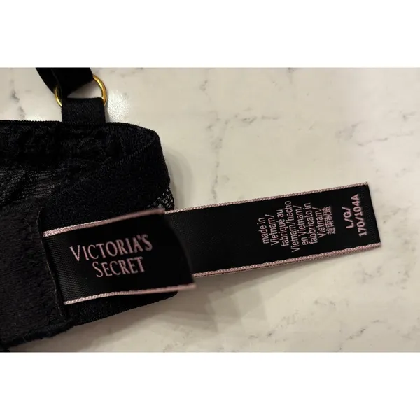 Victoria's Secret Leopard Print Lace Trim Underwire Slip Dress Black Y2K Large - Image 4