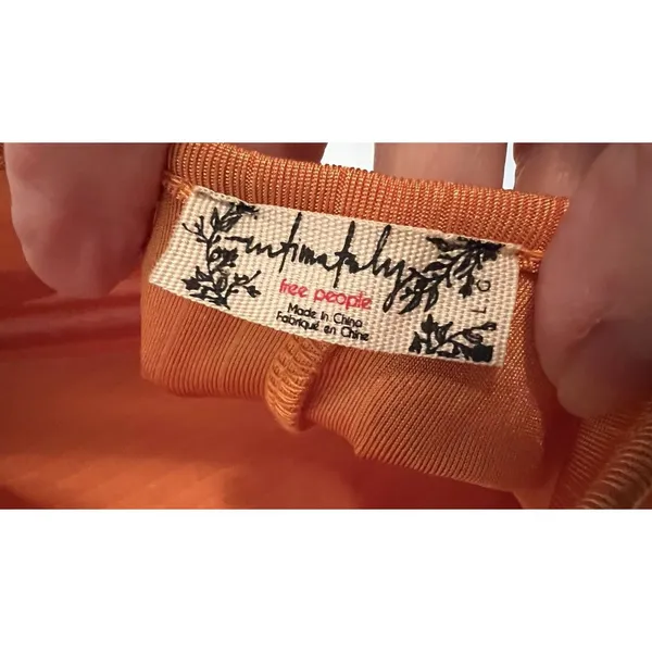 Free People Intimately Dress Size‎ L Orange Slip Maxi Length Sleeveless Wide Rib - Image 3